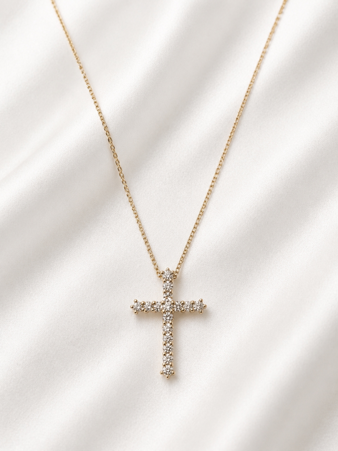 Gold Diamond Cross Necklace
