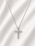 White Gold Diamond Cross Necklace