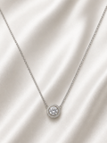 White Gold Diamond Halo Necklace